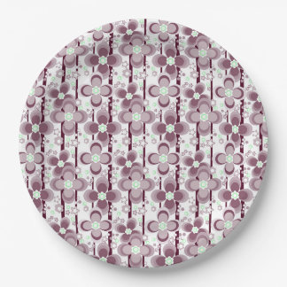 Assiettes En Carton brown and white floral pattern
