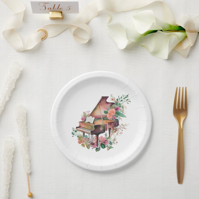 Assiettes En Carton Brown Baby Grand Piano Considérant (Mariage)