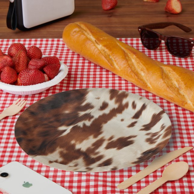 Assiettes En Carton Brown noir blanc (Pique-nique)