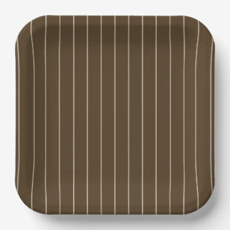 Assiettes En Carton Brown & Tan Striped Paper Plates - 9in