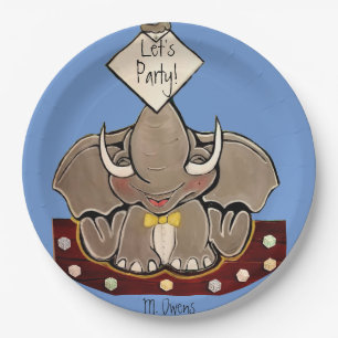 Assiettes En Carton Bruce, la fête de l'éléphant