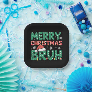 Assiettes En Carton Bruh Mème Drôle Dire Bro Salutation Noël