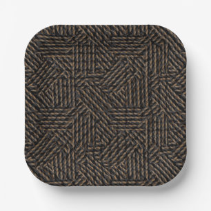 Assiettes En Carton Brun noir gris abstrait 