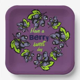 Assiettes En Carton Brunch aux bleuets