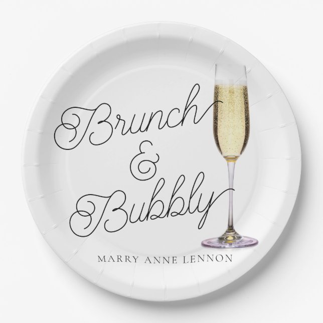 Assiettes En Carton Brunch budget et cocktail Bubbly (Devant)