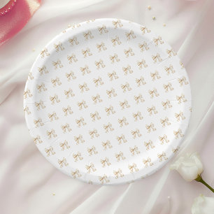 Assiettes En Carton Brunch et Fête des mariées Bubbly Champagne Bow