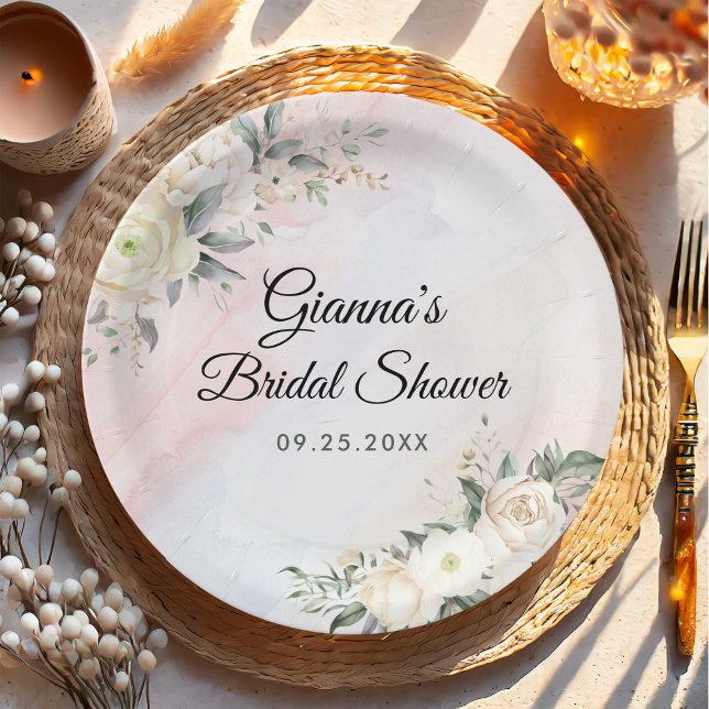 Assiettes En Carton Brunch Floral Et Fête des mariées Bubbly (Créateur téléchargé)