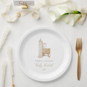 Assiettes En Carton Brunch Neutral Boho Baby
