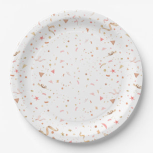 Assiettes En Carton Brunch rose et Fête des mariées mousseuse