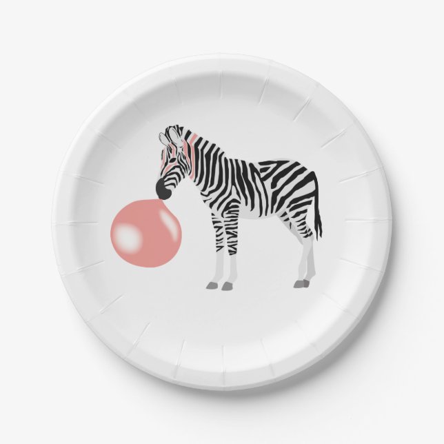Assiettes En Carton Buble Gum Zebra Blowbble (Devant)