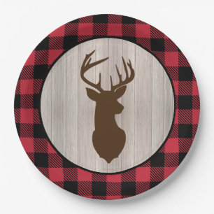 Assiettes En Carton Buck Deer Silhouette Bonnet