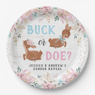 Assiettes En Carton Buck ou Doe ? Révélation du baby shower