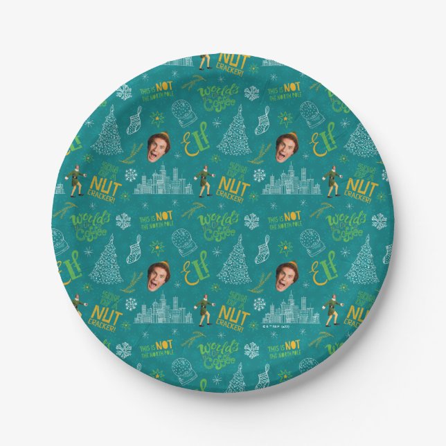 Assiettes En Carton Buddy le Motif de devis Turquoise Elf (Devant)