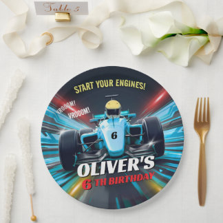 Assiettes En Carton Bue Grand Prix Racing Car Birthday