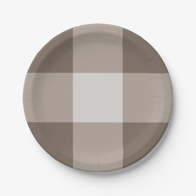 Assiettes En Carton Buffalo Check Beige Cream En vichy ivoire (Devant)