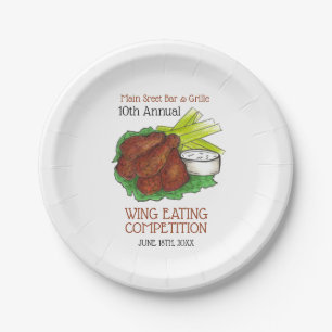 Assiettes En Carton Buffalo Hot Chicken Wings Wing Concours de manger