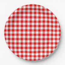 Buffalo Plaid Red White Classic Holiday Pique-niqu