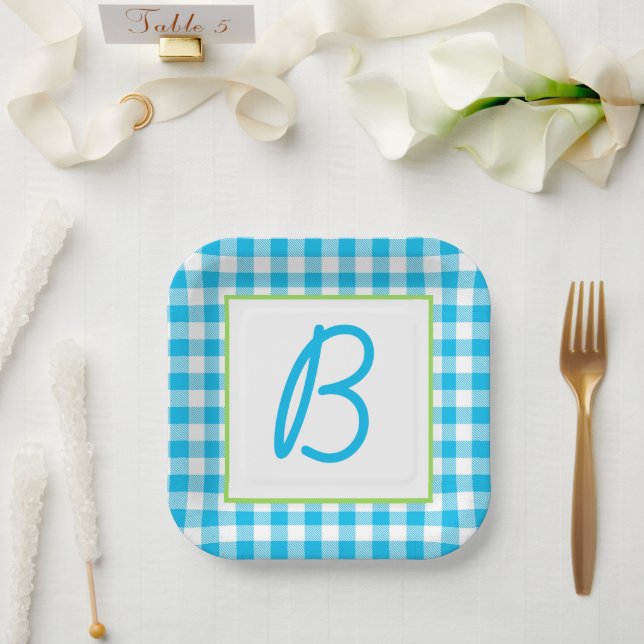 Assiettes En Carton Buffalo plaqué monogramme (Mariage)