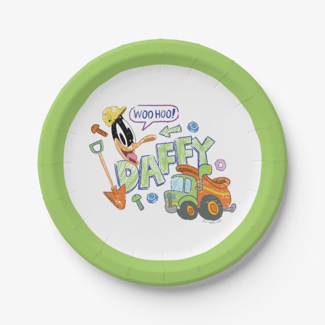 Assiettes En Carton BUGS BUNNY BUILDERS™| DAFFY DUCK™ Sketch Art (Devant)