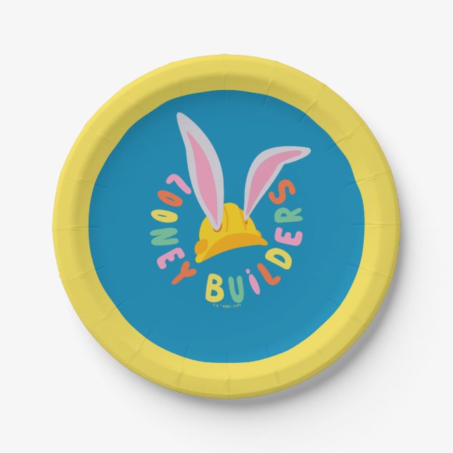 Assiettes En Carton BUGS BUNNY BUILDERS™| Hard Hat Circle Logo (Devant)