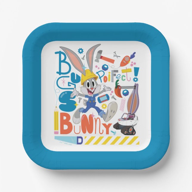 Assiettes En Carton BUGS BUNNY BUILDERS™| Outils de travail de BUGS BU (Recto)