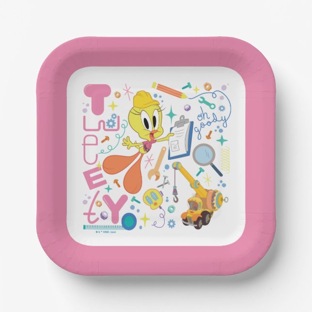 Assiettes En Carton BUGS BUNNY BUILDERS™| TWEETY™ Work Tools (Recto)