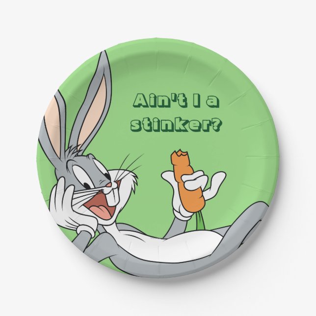 Assiettes En Carton BUGS BUNNY™ Lying Down Eating Carrot (Devant)