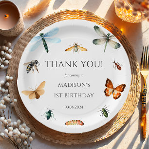 Assiettes En Carton Bugs & Insectes Vintage fête d'anniversaire