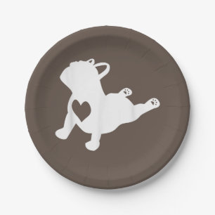 Assiettes En Carton Bulldog Yoga Pose Love Heart Workout