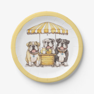 Assiettes En Carton Bulldogs Anglais Courant Un Stand De Lemonade