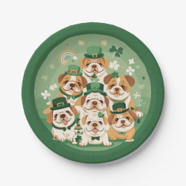 Assiettes En Carton Bulldogs anglais de la Saint-Patrick
