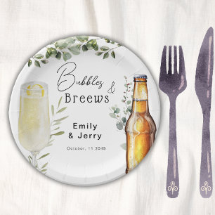 Assiettes En Carton Bulles et Brises Fête de douche de couple à l'euca