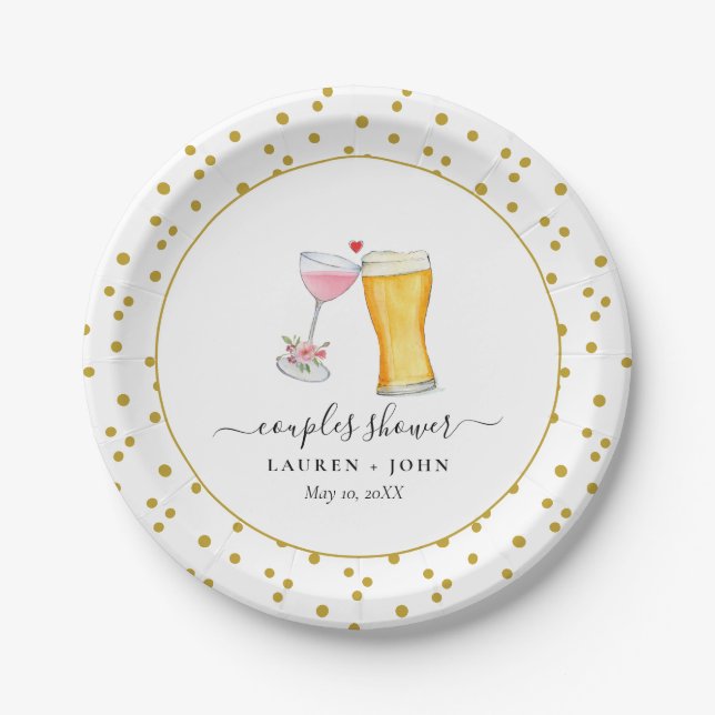 Assiettes En Carton Bulles et Couples de Brew (Devant)