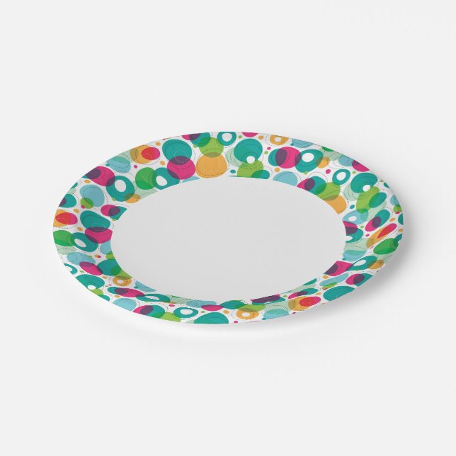 Assiettes En Carton Bulles rondes pour enfants motif (Angle)