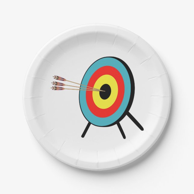 Assiettes En Carton Bullseye à trois flèches (Devant)