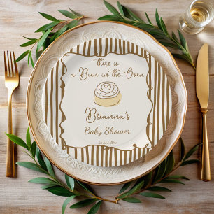 Assiettes En Carton Bun au four baby shower personnalisé monogrammé