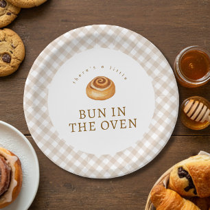Assiettes En Carton Bun In The Oven Aquarelle Baby Shower
