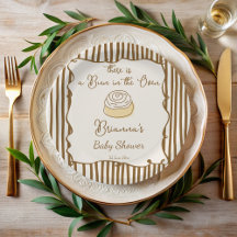 Bun in the oven baking baby shower monogrammed