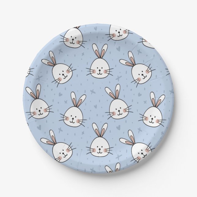 Assiettes En Carton Bunnies (Devant)