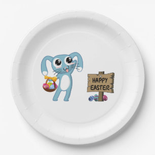 Assiettes En Carton Bunny de Pâques souhaite Joyeux Pâques