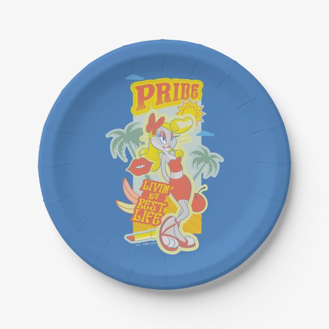 Assiettes En Carton BUNNY™ Pride - Livin' My Best Life (Devant)