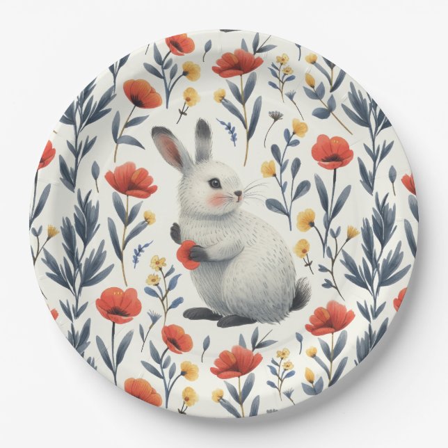 Assiettes En Carton Bunny Springtime (Devant)