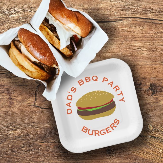 Assiettes En Carton Burger Jardin BBQ Plaques papier personnalisées (Créateur téléchargé)