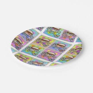 ASSIETTES EN CARTON BURGER POP ART