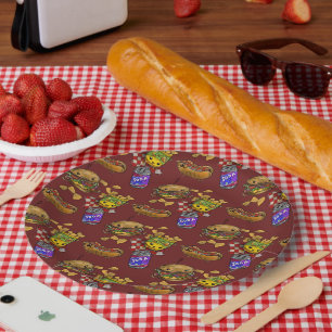 Assiettes En Carton Burgers et chiens adorables