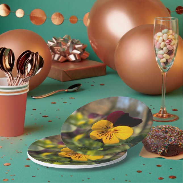 Assiettes En Carton Burgundy yellow pany (Multi)
