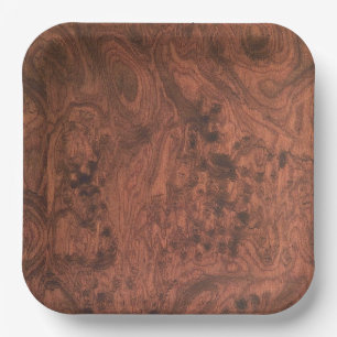 Assiettes En Carton Burl Mahogany Wood Texture