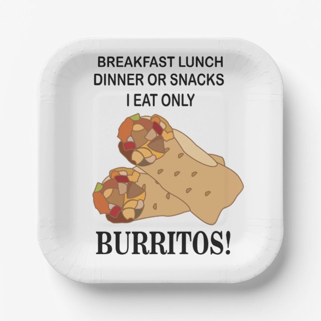 Assiettes En Carton Burritos Je ne mange que Burrito Party (Recto)