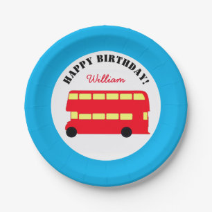 Assiettes En Carton Bus London Double Decker, British Kids (Party)