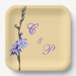 Assiettes En Carton Butter Yellow & Lilac SunOrchid Wedding